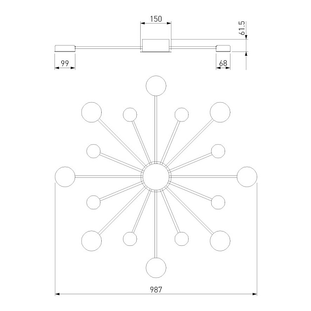 Потолочная светодиодная люстра Eurosvet Nitrino 90242/16 хром изображение 3 Потолочная светодиодная люстра Eurosvet Nitrino 90242/16 хром Фото № 3