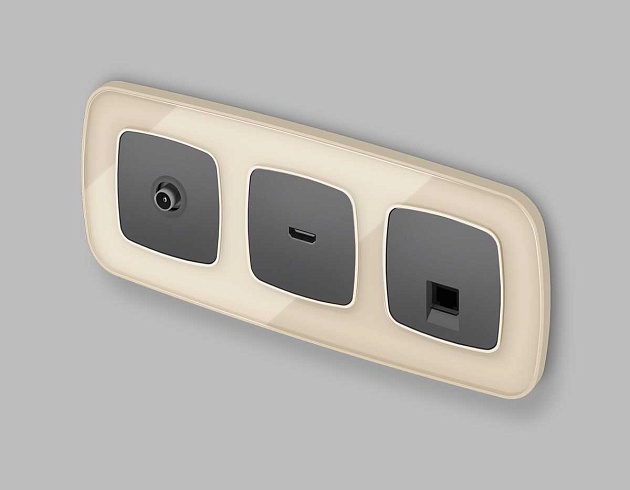 Лицевая панель ТВ-розетки AMBRELLA VOLT OP6630 Фото № 2