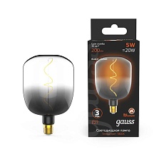 Лампа светодиодная филаментная Gauss E27 5W 1800K черная 1008802105 1