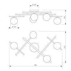 Потолочная люстра Eurosvet Liana 502001/5 латунь a072099 1
