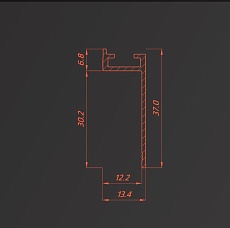 Профиль Flexy теневой для плинтуса 11168 GIPS PLINTUS 04 9005 1