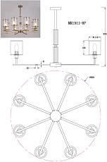 Подвесная люстра MyFar Alen MR1911-8P 1