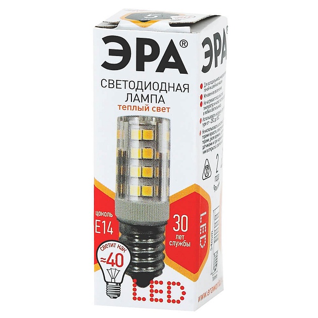 Лампа светодиодная ЭРА E14 5W 2700K прозрачная LED T25-5W-CORN-827-E14 Б0033030 фото 3