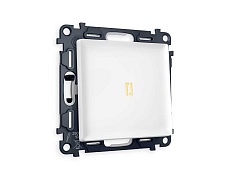 Комплект механизма 1-кл проходного выключателя AMBRELLA VOLT с подсветкой 3200K ALFA Белый матовый QUANT (AP1220, VM105, G22Y) MA122030