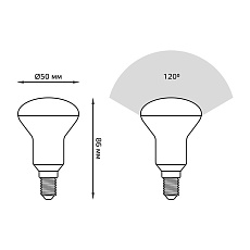 Лампа светодиодная рефлекторная Gauss E14 6W 4100K матовая 106001206 1