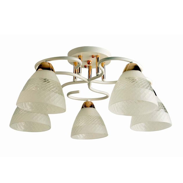 Потолочная люстра ЭкономСвет 11173/5WT+FGD WT+CL Фото № 1