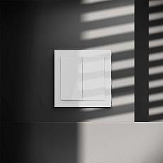 Перекрестный переключатель встраиваемый S70 двухклавишный 10А, (белый глянцевый) Voltum VLS020501