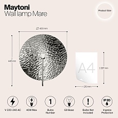 Настенный светильник Maytoni Mare MOD305WL-01CH 1