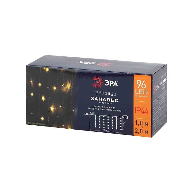 Светодиодная гирлянда ЭРА занавес 24V теплый белый ENOZ-2B Б0041908 Фото № 1