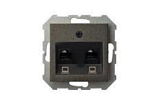 Розетка 2хRJ45 Liregus Epsilon антрацит 28-1151 1