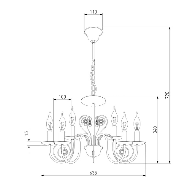 Подвесная люстра Eurosvet 60018/6 белый с золотом изображение 2 Подвесная люстра Eurosvet 60018/6 белый с золотом Фото № 2