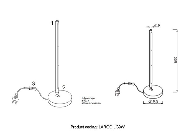 Настольная лампа Crystal Lux Largo LG9W GOLD Фото № 3