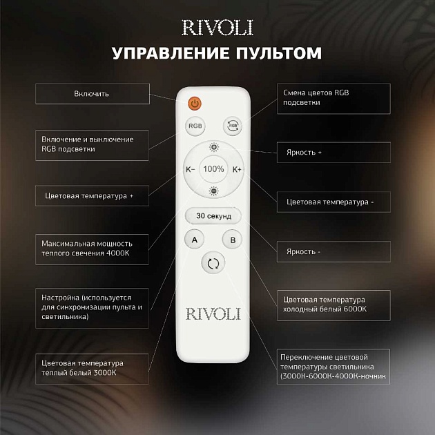 Потолочная светодиодная люстра Rivoli Violina 6152-107 Б0066458 Фото № 15