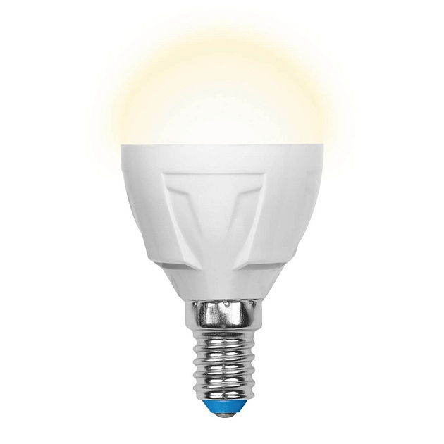 Лампа светодиодная Uniel E14 7W 3000K матовая LED-G45 7W/WW/E14/FR PLP01WH UL-00002419 фото 