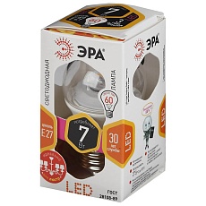 Лампа светодиодная ЭРА E27 7W 2700K прозрачная LED P45-7W-827-E27-Clear Б0017243 1