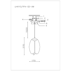 Подвесной светодиодный светильник Lumien Hall Avila LH4110/1PA-GD-AM 1