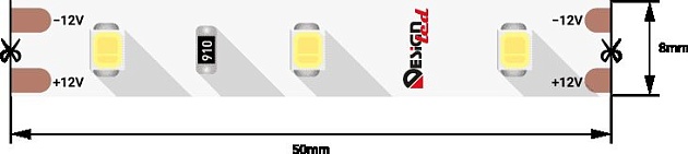 Светодиодная влагозащищенная лента DesignLed 7,2W/m 60LED/m 2835SMD холодный белый 5M 004496 Фото № 1