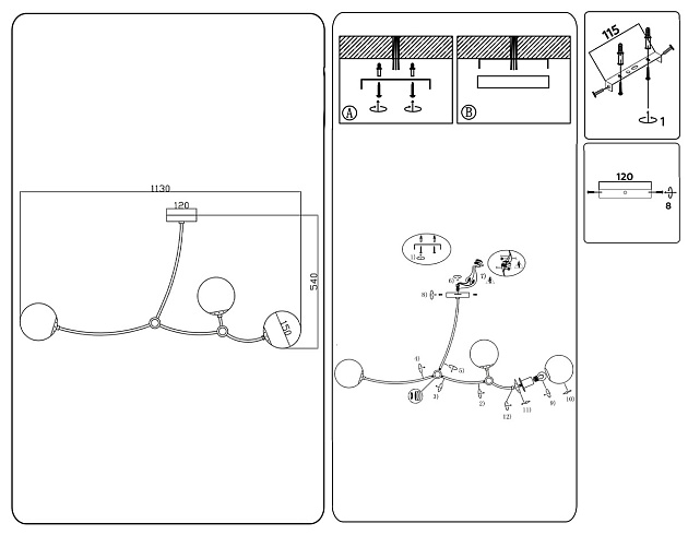 Подвесной светильник Ambrella light Traditional Modern TR2568 Фото № 7