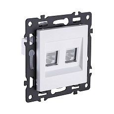 Розетка двойная Ethernet RJ45 Cat.6, белый Kollinger Asthetik AS-018WH 1