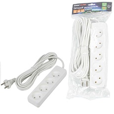 Удлинитель Uniel Ultra 4гн х 5м б/з S-CU4-5 White UL-00009989 1