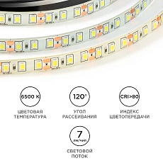 Светодиодная лента OGM 9,6W/m 120LED/m 2835SMD холодный белый 5M LSE-261 4