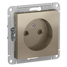 Розетка 2К Systeme Electric AtlasDesign 16A 250V со шторками шампань ATN000549