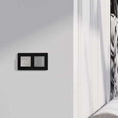 Сенсорный выключатель двухклавишный Werkel с подсветкой серебряный W4522006 4690389198038 2