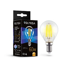 Лампа светодиодная Voltega E14 6W 2700K прозрачная 7212 1