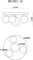 Потолочная люстра MyFar Cross MR1981-4C 1