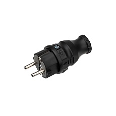 Вилка прямая влагозащищенная, с/з, 16 А, IP44 каучук REXANT 111-001
