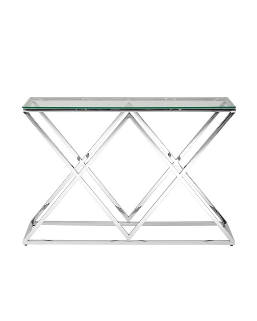 Консоль Stool Group ИНСИГНИЯ 115х30 прозрачное стекло сталь серебро ECST-026 (115x30) фото 4