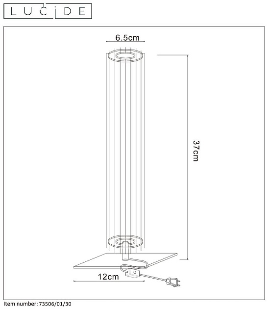 Настольная лампа Lucide Lionel 73506/01/30 изображение 3 Настольная лампа Lucide Lionel 73506/01/30 Фото № 3
