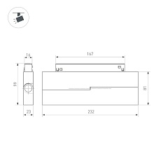 Трековый светодиодный светильник Arlight MAG-ORIENT-FLAT-FOLD-S230-12W Day4000-MIX (BK, 80 deg, 48V, DALI) 041870 2