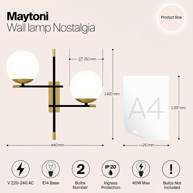 Бра Maytoni Nostalgia MOD048WL-02G Фото № 2
