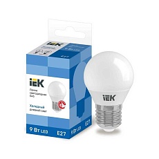 Лампа светодиодная IEK E27 9W 6500K матовая LLE-G45-9-230-65-E27