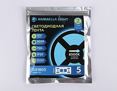 Светодиодная лента Ambrella Light 7,2W/m 30LED/m 5050SMD холодный белый 5M GS1803 3