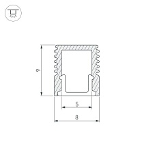 Профиль Arlight SL-Mini-8-3000 Anod 036031 1