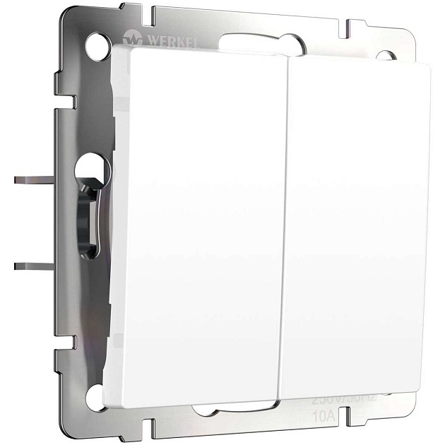 Выключатель двухклавишный с самовозвратом Werkel белый матовый W1122461 4690389192364 Фото № 3