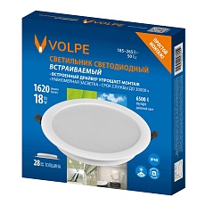 Встраиваемый светодиодный светильник Volpe ULM-Q237 18W/6500K WHITE UL-00013164 1