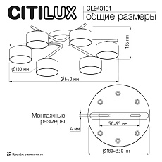 Потолочная люстра Citilux Espace CL243161 2