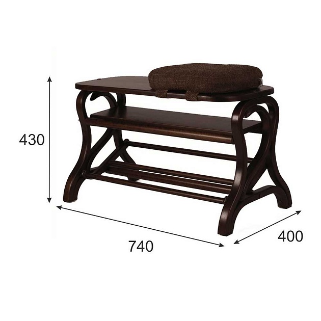 Обувница Мебелик Диана темно-коричневый 001943 Фото № 3