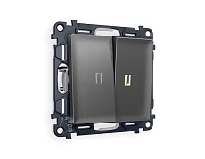 Комплект механизма 2-кл проходного выключателя AMBRELLA VOLT с подсветкой 3200K ALFA Антрацит серый QUANT (AP6540, VM120, G22Y) MA654030