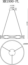 Подвесной светодиодный светильник MyFar Stefan MR1990-PL 1