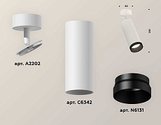 Комплект накладного светильника Ambrella light Techno Spot XM6342002 SWH/PBK белый песок/черный полированный (A2202, C6342, N6131) 2