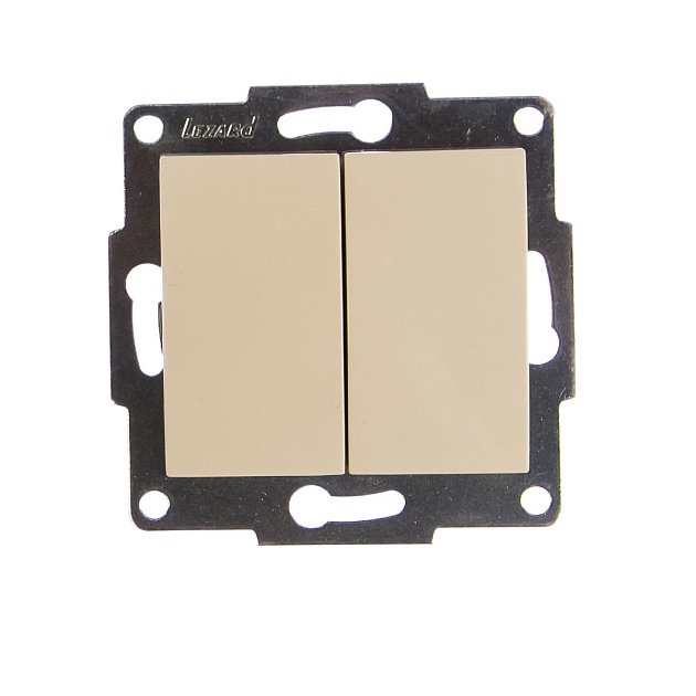 Выключатель двойной Lezard Karina кремовый 707-0388-101 Фото № 1