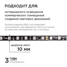Комплект адресной светодиодной ленты Apeyron 14,4W/m 60LED/m 5050SMD RGB 2M 10-97 2