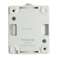 Выключатель одноклавишный Stekker Велена белый/серый PSW10-214-54 49736 3