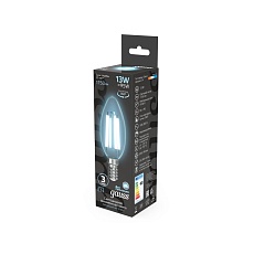 Лампа светодиодная филаментная Gauss E14 13W 4100K прозрачная 103801213 2