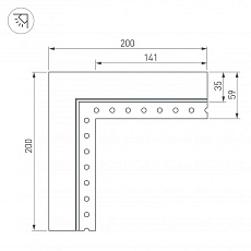 Коннектор L-образный внутренний Arlight SL-Linia32-Fantom-Edge 030100 1