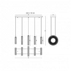 Подвесная светодиодная люстра iLedex Crystal ice 4460-5 72W TGD 1